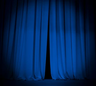 theater stage blue curtain with spotlight background